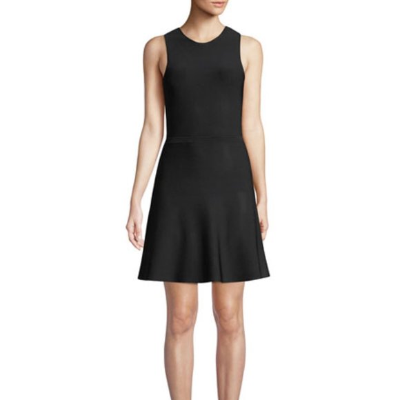 Nwt 365 Theory Flare Knit Dress Black 